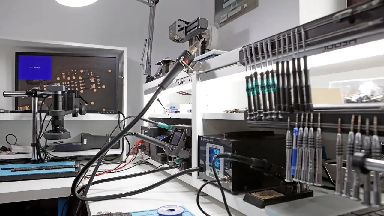 Diagnostic MacBook sub microscop